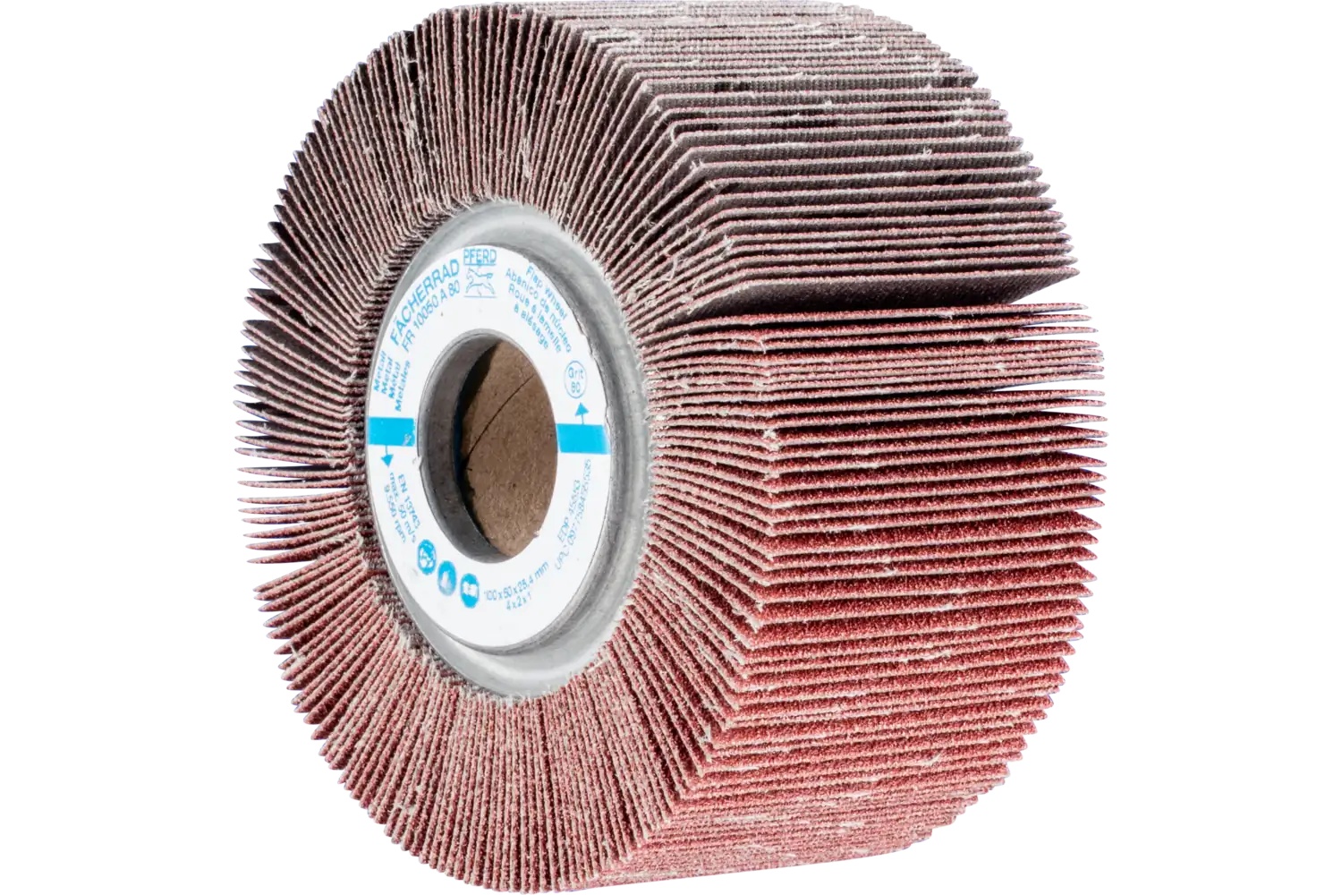 Picture of Pferd Unmounted Flap Wheel, 4" X 2, 1" Arbor, 80 Grit, Aluminum Oxide